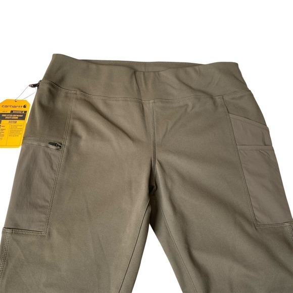 Carhartt Force Utility Leggings Women Size XL Green Fitted Flex Zip Pocket NWT - Picture 2 of 13